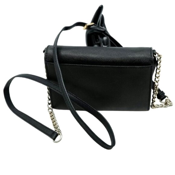 MICHAEL KORS~Jet Set Travel~BLACK SAFFIANO LEATHER CROSSBODY WALLET PHONE BAG - Picture 3 of 5